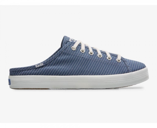 Women Kickstart Mule Canvas Stripe Blue xRxzApgK