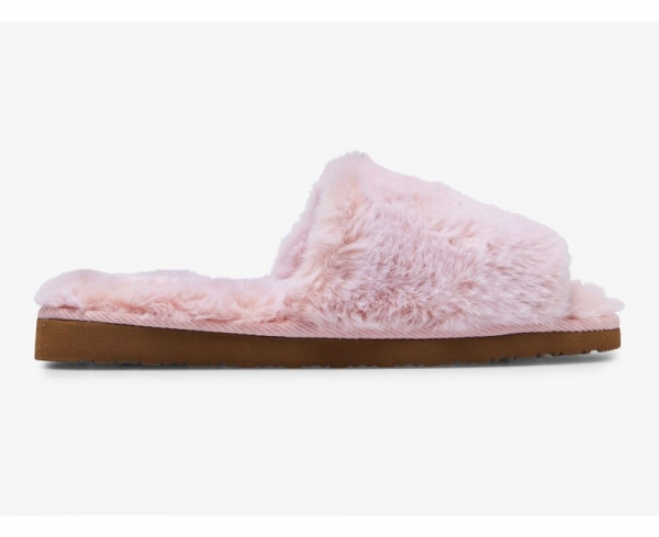 Women Fuzzy Slide Slipper Blush 4Ntf42uI