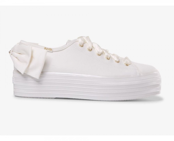 Women Triple Up Bow Sneaker Off White xl0bwD35