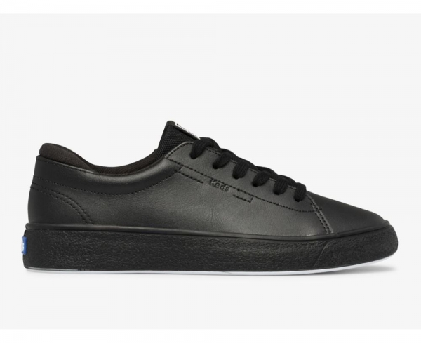 Women Alley Leather Grit Foxing Sneaker Black BpJkPmiY