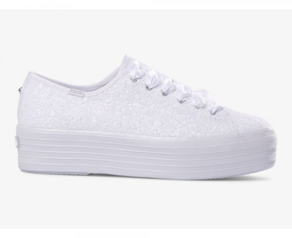 Women Triple Up Sequins Sneaker White 4xJ4Ke4Z