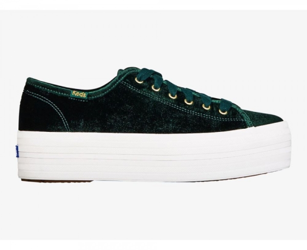 Women Triple Up Velvet Sneaker Dark Green XwIo2lDa